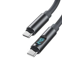 Kabel Pengisian Daya Cepat PD Tipe C ke Tipe C 240W dengan Tampilan Waktu Nyata, Kabel Charger USB C Daya Tinggi untuk Semua Perangkat USB C