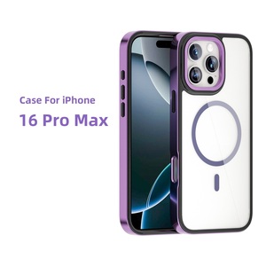 Nueva funda de teléfono de carga inalámbrica transparente de Color de contraste para iPhone 16 15 14 13 12 11 Pro Max cubierta magnética de prevención de caídas - Product Image 6