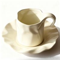 Mug en céramique blanc minimaliste 10oz Tasse à thé en porcelaine Passe au lave-vaisselle pour le bureau et la maison