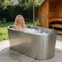 Baignoire de trempage à froid autoportante en acier inoxydable 304, directement de l'usine, personnalisable OEM, pour spa commercial extérieur