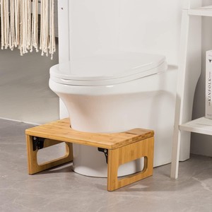 <b>Bamboo</b> Toilet <b>Stool</b> 39.5x28x19cm Foldable Anti Slip Footstool For Squatting Bathroom Use - Product Image 2