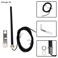 Antena de control de ganancia de 433MHz para abridores de puertas de garaje y persianas, con soporte en L de acero inoxidable y cable coaxial de extensión