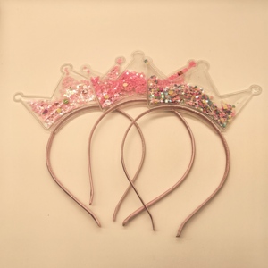 Diadema de Plástico con Corona de Princesa y Lentejuelas para Niñas y Bebés, Diseño de Arena Movediza, Accesorios para el Cabello para Fiestas Infantiles, Famosa en Internet - Product Image 2