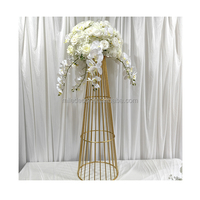JINDA Prix de gros Centres de table hauts dorés pour mariage, anniversaire, décoration de fête