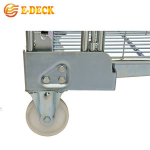 जस्ती सुपरमार्केट परिवहन समायोज्य <span class=keywords><strong>3</strong></span> पक्षों वायर कार्गो भंडारण रोल हैंडलिंग ट्रॉली - Product Image 6