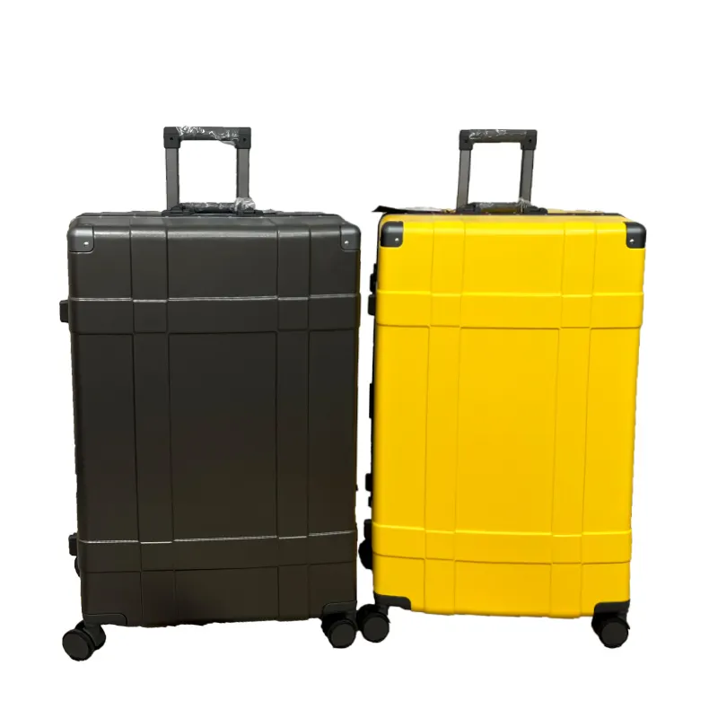 2024Custom High Quality Aluminum alloy Luggage Travel Hand Trolley Case Portable Hard Shell Lightweight Carry on Suitcase