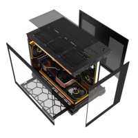 M-Atx Cpu Cabinet Cool Atx Mid Tower Desktop Tempered Glass Pc Cooling Gamer Computer Towers Gaming Pc Cases