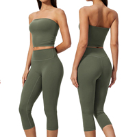 Ensemble soutien-gorge de yoga et leggings rembourrés pour femme, taille haute, tenue de sport pour la gym et le fitness