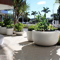 Jardinières en fibre de verre KH personnalisées, décoration de plantes d'extérieur, résistance aux UV, grandes jardinières en FRP pour la maison, pots à fleurs en ciment de fibre de verre pour l'intérieur