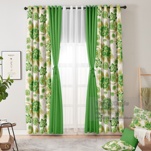 공장에서 제작된 크리스마스 레드 암막 커튼 세트 10개 쿠션 커버 포함 고급 홈 데코 창문 커튼 - Product Image 2