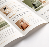 Impression personnalisée de brochures pliées en trois, papier d'art, dépliant plié, catalogue d'entreprise imprimé en offset, manuel d'instructions, affiche, prospectus