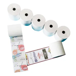 סין מפעל אספקת משרד קופה רושמת נייר תרמי גלילי ג'מבו משלוח מהיר לוגו מותאם אישית 80 מ""מ גליל נייר מדגם חינם
