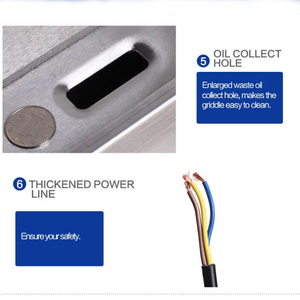 <span class=keywords><strong>Plancha</strong></span> électrique de dessus de table commerciale pour l'entreprise alimentaire - Product Image 6