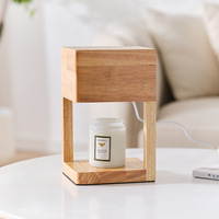 Nordische Wabi-Sabi Holz-Kerzenerwärmer-Lampe Dimmbar mit Timer Massivholz Wachsschmelzlampe für Schlafzimmer Wohnzimmer Heimdekoration
