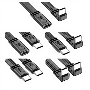 Cable de Carga <span class=keywords><strong>USB</strong></span> 2.0 Tipo <span class=keywords><strong>C</strong></span> Plano de Silicona Suave con Carga Rápida PD y Transferencia de Datos para Uso en Automóviles (Conectores Rectos/Curvos) - Product Image 5