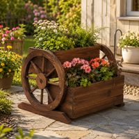 Jardinière en bois sur roulettes, personnalisable, pour fleurs, herbes et légumes, décorative.