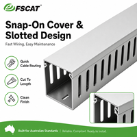 FSCAT Gris 2000x20x35mm LSZH Ducto de Cableado de Ranura Abierta con Tapa a Presión UL94V-0 CE RoHS para PanelBuilder Venta al por Mayor OEM