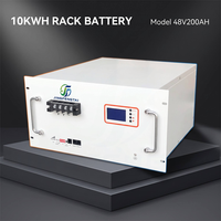 Batterie LiFePO4 haute capacité montée en rack 48V 200Ah 9,6kWh avec BMS intelligent LCD et plus de 6000 cycles pour télécommunications/solaire