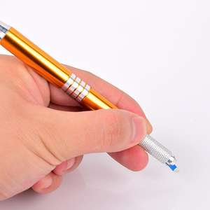 El más nuevo azul 0,2mm inclinado 18U Microblading agujas <span class=keywords><strong>Micro</strong></span> cuchillas tatuaje PMU ceja aguja Microblading Nano agujas cuchillas - Product Image 5