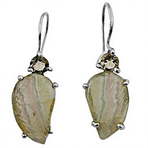 Fantaisie Coupe Argent Charme Bijoux Boucle D'oreille Nouveau Fine Dangle Gemstone Bijoux En Argent - Product Image 1