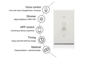 ETL FCC US Zwave White Wireless Smart Light Remote Control Smart Dimmer Switch Toggle Switch Home Z-wave Smart Switch