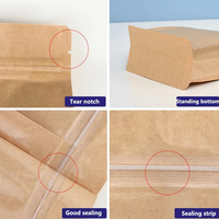 Torréfacteur de café 12oz 2lb 5lb Sacs d'emballage écologiques en grains de café Kraft Sacs à café à fond plat avec valve et fermeture éclair