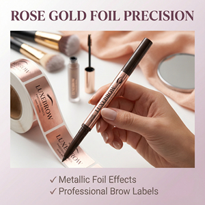 Etiquetas Cosméticas Personalizadas con Lámina Dorada Rosa |   Etiquetas Adhesivas <span class=keywords><strong>de</strong></span> Vinilo Impermeables para Paletas <span class=keywords><strong>de</strong></span> Sombras <span class=keywords><strong>de</strong></span> Ojos y Envases <span class=keywords><strong>de</strong></span> Rímel - Product Image 5