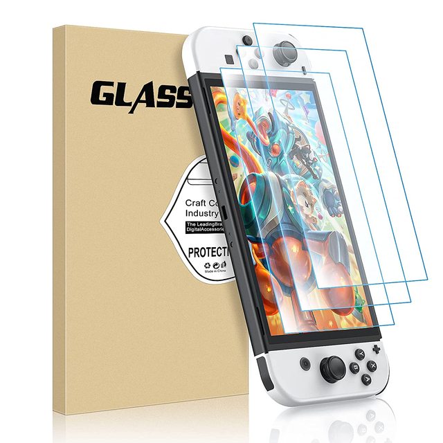 9H Clear Anti-Shock Anti-Scratch Tempered Glass Screen Protector Film for Nintendo Switch Lite OLED Handheld Console