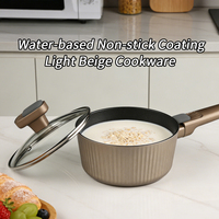 Casserole moderne de luxe en aluminium antiadhésive avec couvercle, compatible induction, nervures verticales renforcées, sans PFOA