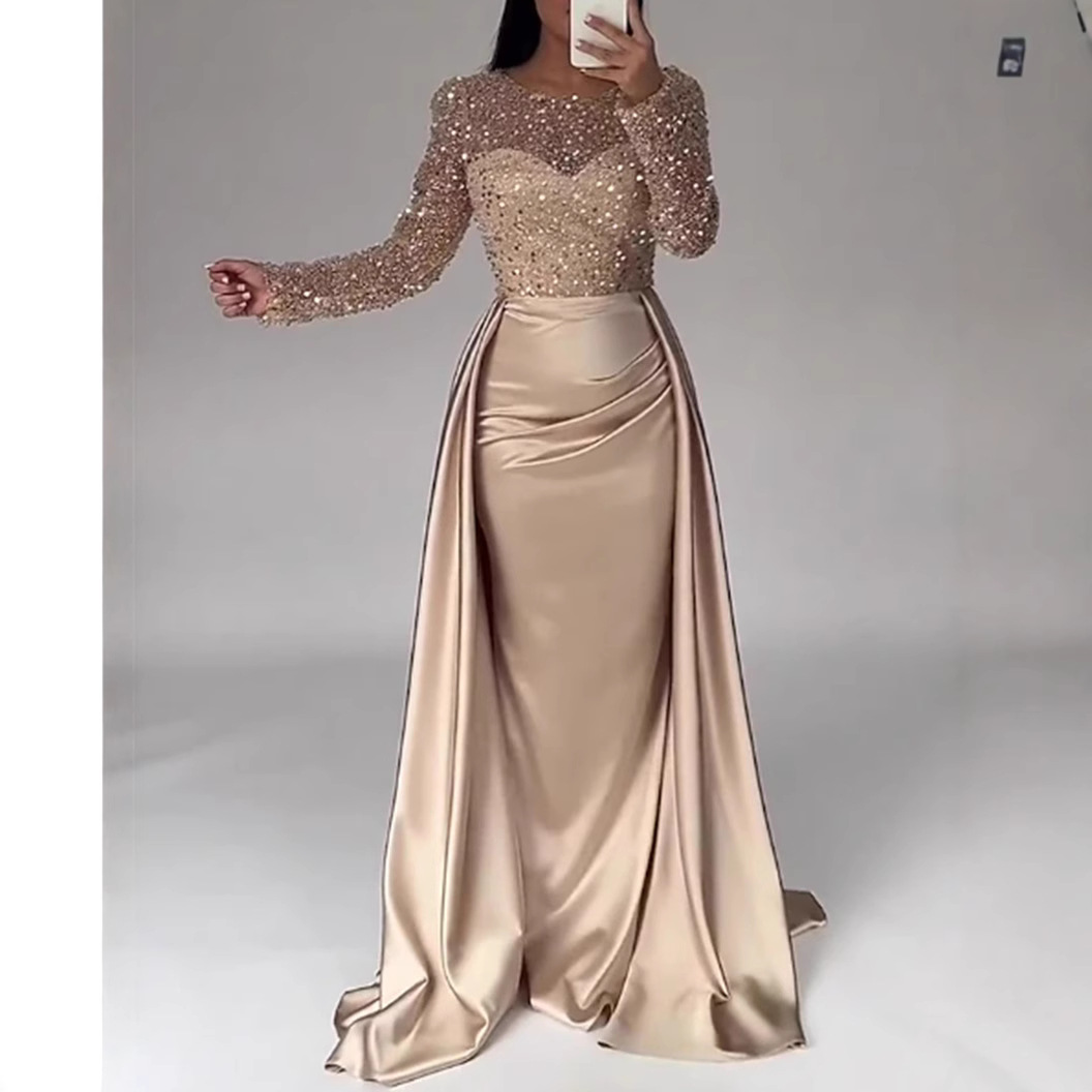Gold Empire Waist Dress - Elegant & Stylish Solutions Gold Empire Waist Dress - Elegant & Stylish Solutions