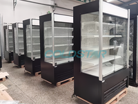 Vitrine réfrigérée pour fruits et légumes frais de supermarché avec éclairage LED et ventilateur de refroidissement à thermostat numérique