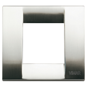 Plaque murale Vimar Classic 1-2M nickel brossé 8,5x9,1cm - Product Image 1