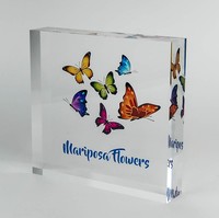 Bloc acrylique personnalisé avec impression UV, bloc acrylique avec logo de marque, bloc acrylique avec logo pour présentoir