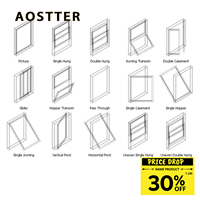 Ventana Corredera de Aluminio de Alto Rendimiento con Certificación NFRC AOSTTER AS2047, Persiana Deslizante para Uso Exterior, Aislamiento Térmico, Herrajes de Primera Calidad