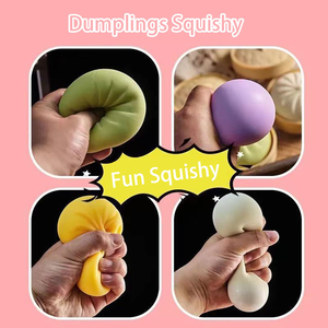 Food Steamer Stretchy Desk Toys Giant Glitter Dumpling, Colorful Dumplings Stress Balls <b>Fidget</b> Sensory Toy Dumpling Squishy Toy - Product Image 2