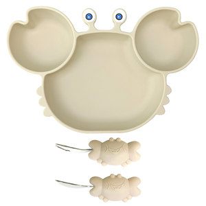 Assiette de vaisselle en silicone pour bébé, bol d'alimentation antidérapant sans BPA avec cuillère et fourchette, OEM - Product Image 3