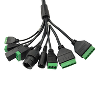 Arnés de cableado CCTV de Grado Profesional de 450mm Conductor de cobre estañado PVC IP67 impermeable Blanco/Negro 30V Cables de cámara seguros