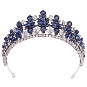 Corona Principessa in Cristallo Verde e Bianco, Tiara in Metallo Dorato, Fascia per <span class=keywords><strong>Capelli</strong></span> per Feste di Compleanno, Quinceañera, Ornamenti per <span class=keywords><strong>Capelli</strong></span>, Copricapo per Cosplay Elfico - Product Image 5