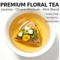 Thé aux fleurs mélangées 600g, sachets de thé pyramidaux au chrysanthème, jasmin, osmanthus et menthe, infusion chaude sans sucre pour la maison et le bureau