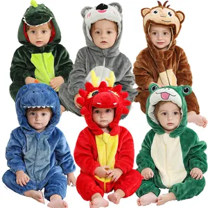 Michley trẻ sơ sinh bé trai bé gái Jumpsuit Mùa Thu/Mùa Đông bé Rompers hình dạng động vật mềm flannel dài tay áo Romper quần áo trẻ em