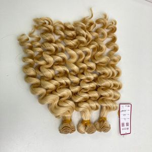 Extensiones de Cabello Humano Rubio Ondulado, Cabello Remy de Una Sola Capa, Doble Trama, Color 613 - Product Image 1