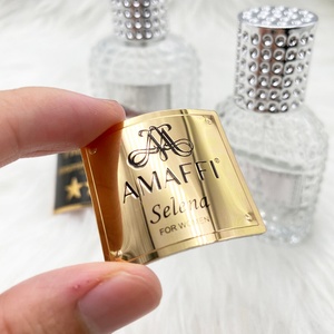 Golden Debossed Curved Aluminum <b>Label</b> <b>Sticker</b> Strong Adhesive Metallic Finish Candles Crafts Industrial Gifting 500pcs - Product Image 2