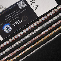 Collier de luxe en argent sterling S925 massif avec moissanite, bijoux de mode avec bracelets élégants, accessoires en argent 925