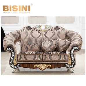 Nobile Palazzo Mobili di Disegno Della Farfalla Divano del Soggiorno Set, di classe 24K Placcato Argento Pulsante Trapuntata Chesterfield 3 Posti Divano - Product Image 2