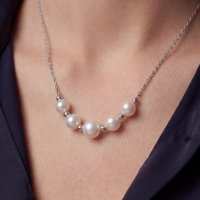 Collier minimaliste en argent sterling 925 pur avec pendentif perle délicat pour filles