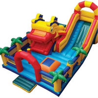 Hirondelle gonflable pour enfants forestiers, aire de jeux gonflable pour toboggan d'arbre ouverte et fermée grande bouche