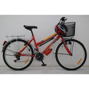 Vélo de montagne rétro pour <span class=keywords><strong>femme</strong></span>, 26 pouces, 21 vitesses, frein V, jante en alliage d'aluminium, cadre en acier, vente en gros directe usine Chine, vélo OEM - Product Image 1