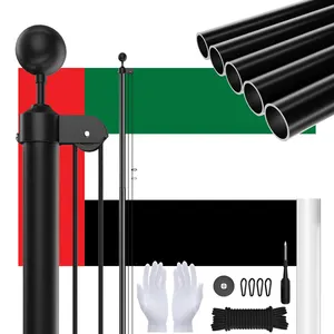 CYDISPLAY UAE 9m 30 FT旗竿アルミニウム旗竿黒断面折りたたみ式屋外用商用旗竿
