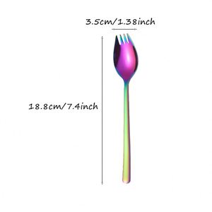 Vente en gros de fourchettes et cuillères à salade en acier inoxydable de style coréen, fourchettes à salade en métal, fourchettes à pâtes, cuillères à dîner pour mariages et restaurants - Product Image 2