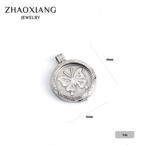 Collares al por Mayor, Joyería con Espacio para Colocar Fotos, Foto Redonda en Forma de Llama, Acero Inoxidable, Regalo Clásico 2021 - Product Image 2